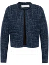 Iro Womens Baluna Round-neck Tweed Jacket Bla57 In Blau