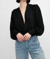 Iro Barba V-neck Long Sleeve Blouse In Black In Black
