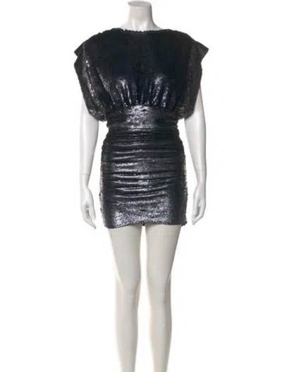 Pre-owned Iro Bateau Neckline Mini Dress In Black