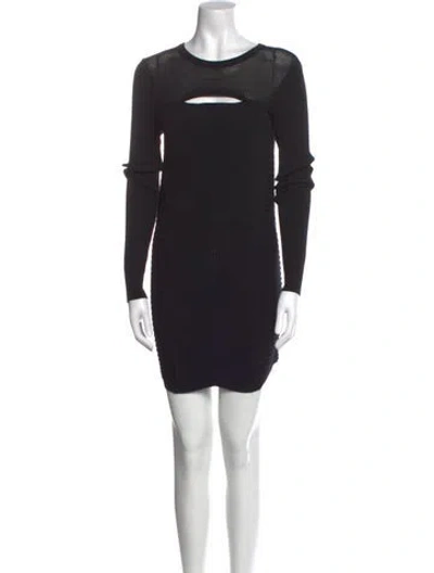 Pre-owned Iro Bateau Neckline Mini Dress In Black