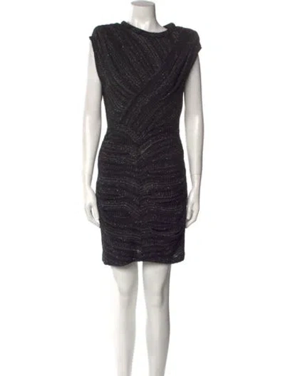 Pre-owned Iro Bateau Neckline Mini Dress In Black