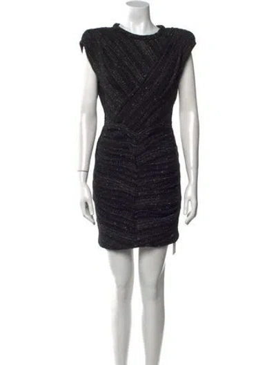 Pre-owned Iro Bateau Neckline Mini Dress In Black