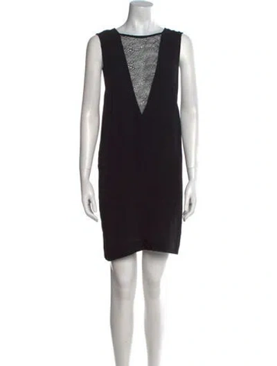 Pre-owned Iro Bateau Neckline Mini Dress In Black