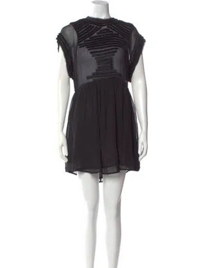 Pre-owned Iro Bateau Neckline Mini Dress In Black
