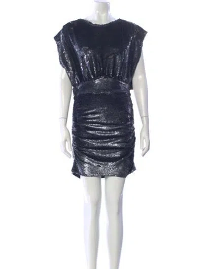 Pre-owned Iro Bateau Neckline Mini Dress In Blue