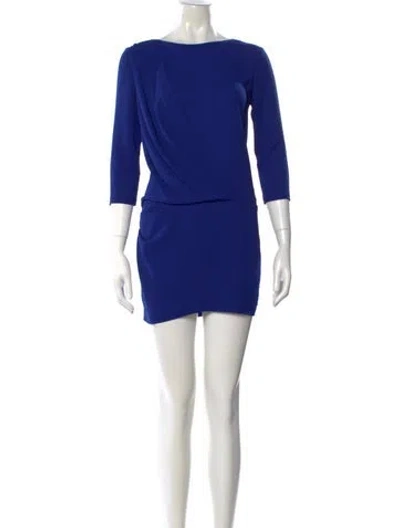 Pre-owned Iro Bateau Neckline Mini Dress In Blue