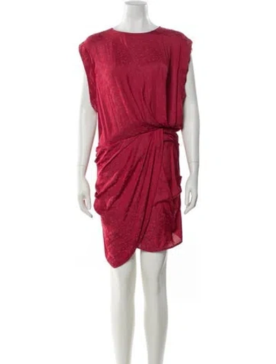 Pre-owned Iro Bateau Neckline Mini Dress In Burgundy