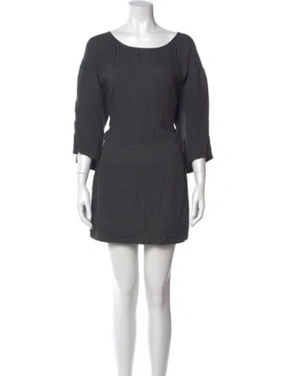 Pre-owned Iro Bateau Neckline Mini Dress In Gray