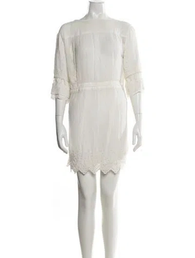 Pre-owned Iro Bateau Neckline Mini Dress In White