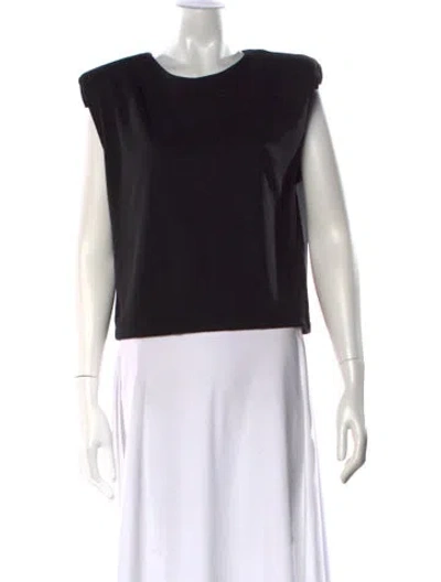 Pre-owned Iro Bateau Neckline Short Sleeve Top In Black
