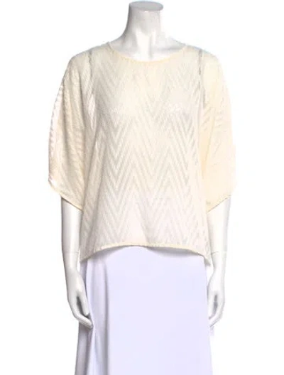 Pre-owned Iro Bateau Neckline Short Sleeve Top In White