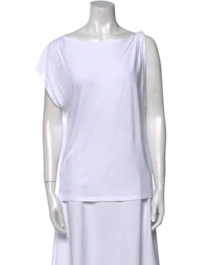 Pre-owned Iro Bateau Neckline Short Sleeve Top In White