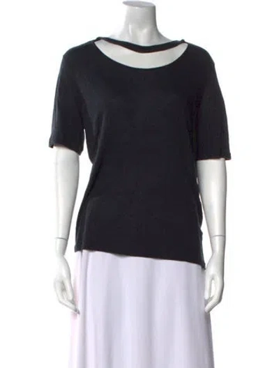 Pre-owned Iro Bateau Neckline Short Sleeve T-shirt In Black