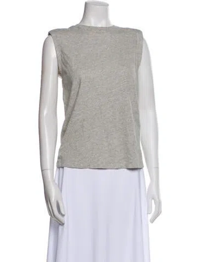 Pre-owned Iro Bateau Neckline Sleeveless Top In Gray