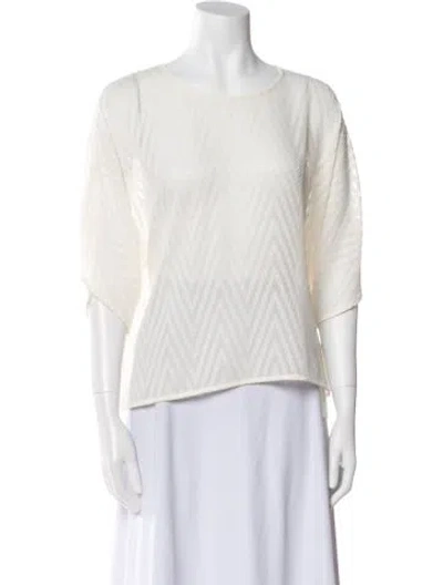 Pre-owned Iro Bateau Neckline Three-quarter Sleeve Top In Neutral