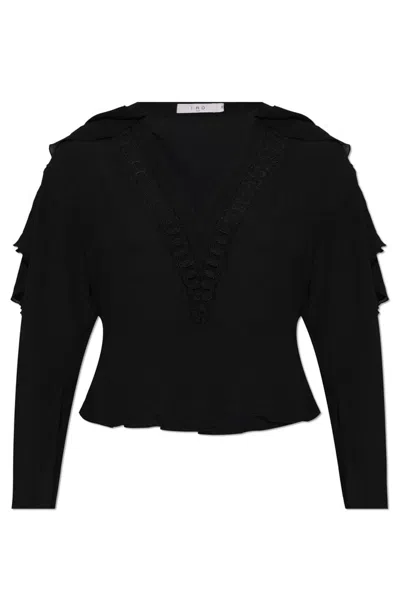 Iro Begonia V-neck Crop Top In Black