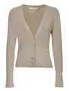 Iro Alea Cardigan In Beige Lurex Silver In Beige