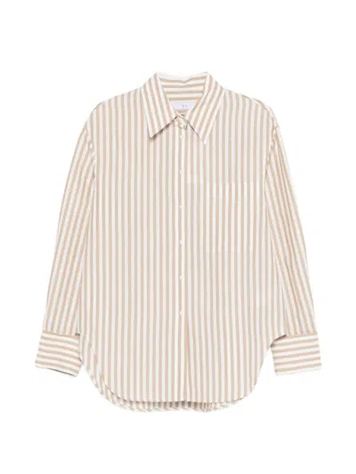 Iro Beige Striped Cotton Shirt
