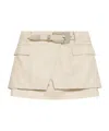 Shop Iro Belted Leather Mini Skirt In Nude