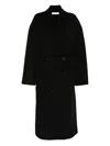 Iro Wool Coat With Belted Waist And Shawl Collar In Black