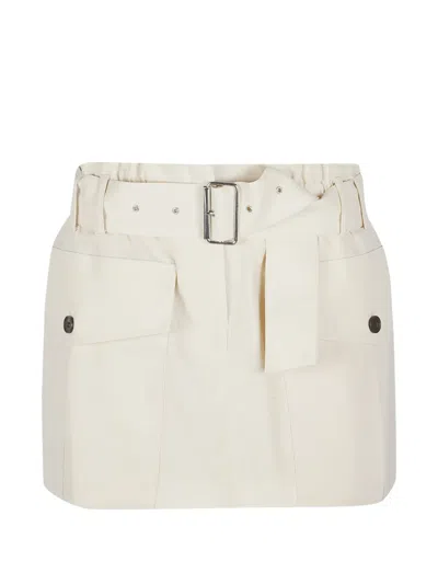 Iro Belted Pocket-details Mini Skirt In Neutral