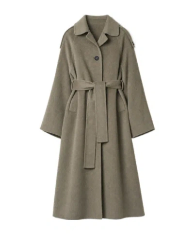 Iro Belted Reversible Coat In Gray