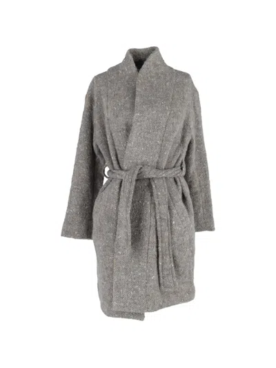 Pre-owned Iro Belted Wrap Coat In Gray