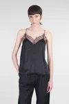 Iro Berwyn Silk Cami With Lace Trim In Black