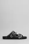 Iro Billie Flats In Black Leather In Black