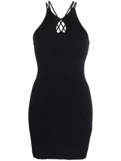 IRO BLACK BLACK HALTERNECK SHORT DRESS