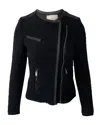Iro Black Fleece Wool Evening Jacket In Black