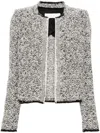 Iro Hazela Cropped Tweed Jacket In Gray