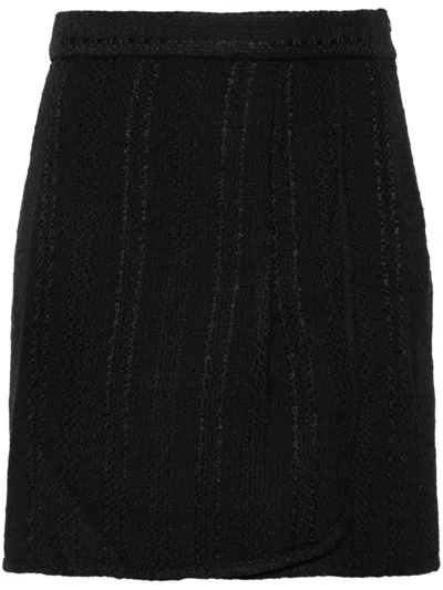 IRO BLACK KNITTED MINI SKIRT