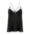Iro Berwyn Silk Cami With Lace Trim In Black