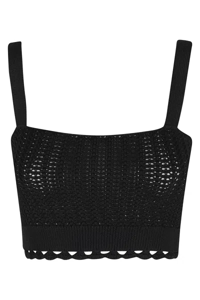 Iro Black Lyanne Crochet Embroidered Viscose-blend Tank Top