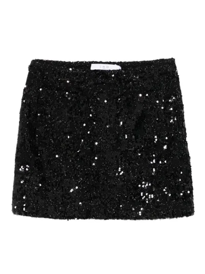 IRO BLACK SEQUINED SKIRT