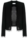 Iro Shavani Collarless Casual Jacket In Black