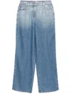 Iro Wide-leg Crystal Stud Trousers In Blue