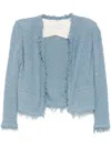 Iro Short Cotton Jacket Frayed Edges
