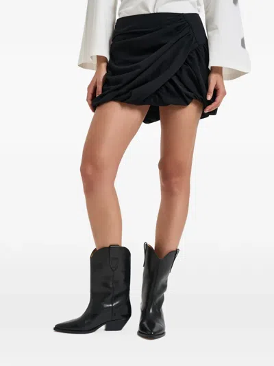 Iro Blurry Ruched Bubble-hem Mini Skirt In Black