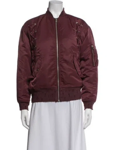 Pre-owned Iro Bomber Jacket In Burgundy