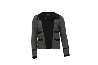 Iro Boucle Jacket With Lapel In Grey Polyester In Black