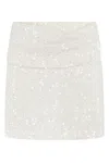 Iro Bouclè Skirt With All-over Sequins And Draped Detail