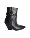 Iro Bozon Buckled Ankle Boots In Black Leather In Black