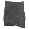 Iro Brendal Draped Metallic Knit Mini Skirt In Silver Polyester In Silver