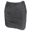 Iro Brendal Wrap-effect Lamé Mini Skirt In Silver Nylon In Grey