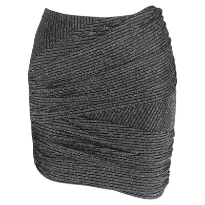 Iro Brendal Wrap-effect Lamé Mini Skirt In Silver Nylon In Grey
