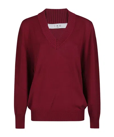 Iro Ribbed-trim V-neck Sweater In Brown