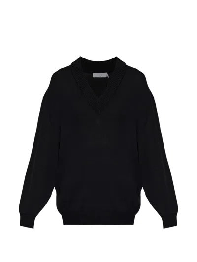Iro Brise V-neck Ribbed-trim Sweater In Black
