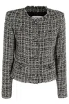 Iro Silgo Jacket In Black And White In W Dark Grey Black